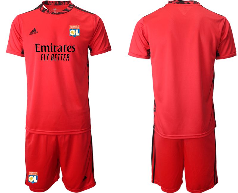 Men 2020-2021 club Olympique Lyonnais red goalkeeper Soccer Jerseys->other club jersey->Soccer Club Jersey